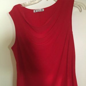 Wilde red silky tank dress shirt
